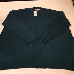 NWT LOFT Open Cardigan in Green